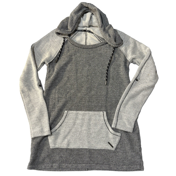 Marc New York Women's L Gray Hoodie Athleisure Textured Colorblock Gorpcore - Picture 1 of 7